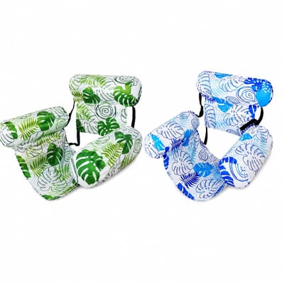 Luchtbed-luchtmatras-luchtbed-Waterhangmat Zwembad -4-in-1 Opblaasbare Zwembadstoel voor Volwassenen - XL Formaat 127x70cm - Versterkt PVC - Comfortabele Pool Float voor Vakantie en Strand -Set van 2