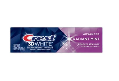 Crest 3D White Advanced Teeth Whitening Tandpasta – Brilliance Radiant Mint – 1 pack - Tandbleek Tandpasta tegen Verkleuring – Stralend Witte Tanden – Frisse Muntsmaak