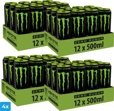 4x Monster Energy Regular Zero Sugar (12 x 500ml)