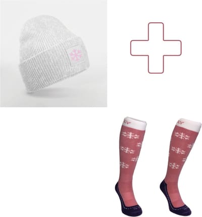 Hingly Combipakket muts & wintersport sokken Snowflake maat 35-38