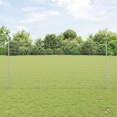 vidaXL - Euro-hek - met - palen - 10 - x - 1,5 - m - Gegalvaniseerd - staal - Mesh