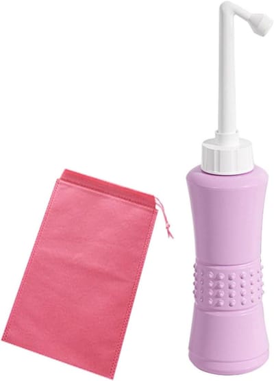 Peri Fles - Draagbaar Bidet - Persoonlijke Hygiëne - Geknikte Spuitmond - 500ml - Wit