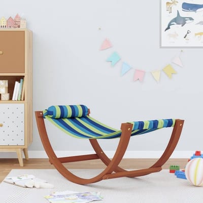 Schommelhangmat voor Kinderen - Blauw en Groen Stoffen Hangstoel