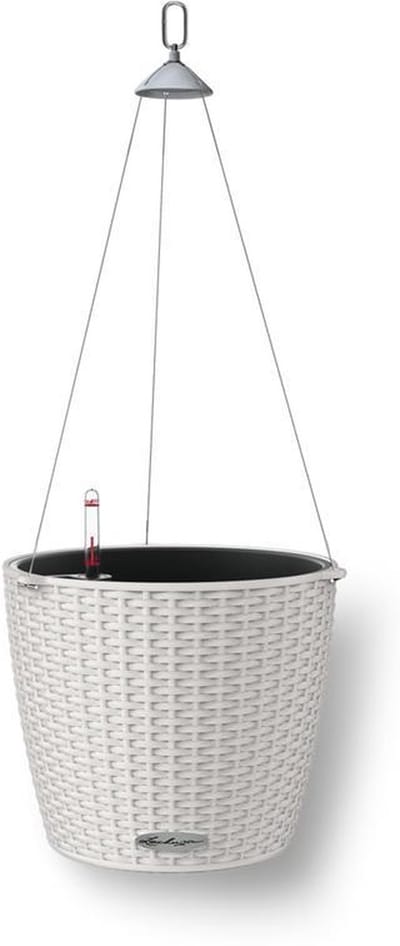 LECHUZA NIDO Cottage 28 - Plantenbak - met uitneembare binnenbak - met bewateringssysteem - ALL-IN-ONE set met LECHUZA-PON - licht grijs