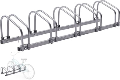 AREBOS Fietsenrek voor 5 fietsen vloer- of wandmontage fietsgarage Fietshouder