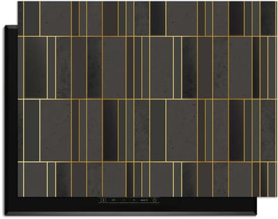 KitchenArt - Midnight Grid – Inductie Beschermer - 78x52 cm - Kookplaat Beschermer - Luxe Afdekplaat Inductieplaat - Anti-slip & Oprolbaar - Beschermmat Inductiekookplaat