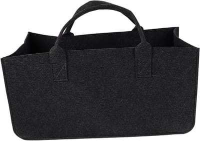 Opbergzak Vilt - Brandhout Tas - Buitenactiviteiten Opslag - Praktisch Ontwerp - 50.5X25CM - Donkergrijs