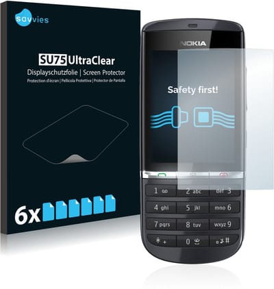 Savvies - Screenprotector voor Nokia Asha 300 - Folie Beschermfolie transparant 6 Stuks