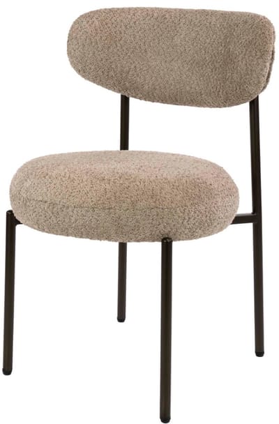 AnLi Style Stoel Round bouclé zand - set van 2