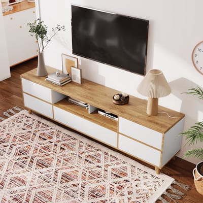 REDOM - TV-meubel - MDF - met deuren - 175*37*51cm White