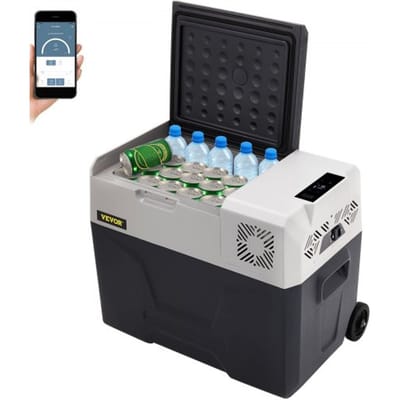 VEVOR 30L Autokoelkast Compressor Koelbox Roestvrij Staal Geïsoleerde Vakantiebox Mini Koelbox voor in de Auto met Stroomaansluiting