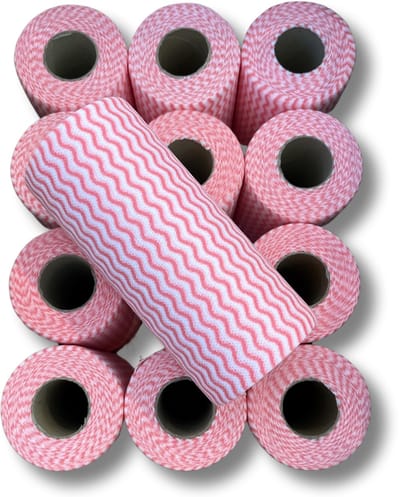 MAUS - 12 x 50 huishouddoekjes op rol - 600 schoonmaakdoekjes - rood