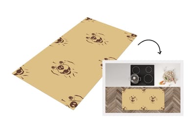 Keukenloper - Loper keuken - Hond - Vintage - Patroon - Jongens - 120x60 cm - Keukenloper vinyl