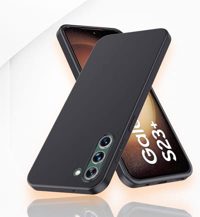AziLine Zwarte Silicone Case Geschikt voor Samsung Galaxy S23+ - AziLine Zwarte S23 Plus Bescherming Hoesje - Premium Zwarte Backcover geschikt voor Samsung Galaxy S23+ Plus