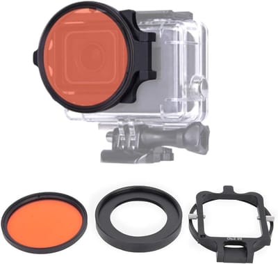 Diepzee Filter voor Actiecamera's, 58mm Optisch Glas Onderwater Fotografie Filter, Rood Duikfilter met 16x Macro Lens voor Diverse Onderwater Video's en Foto's
