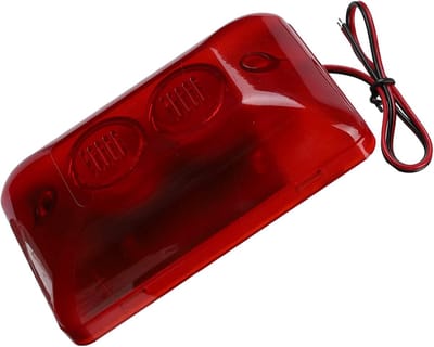 Stroboscoopsirene - Alarm met Licht - Huisbeveiliging - Hoge Decibel Geluid - 14x8x5 cm - Rood