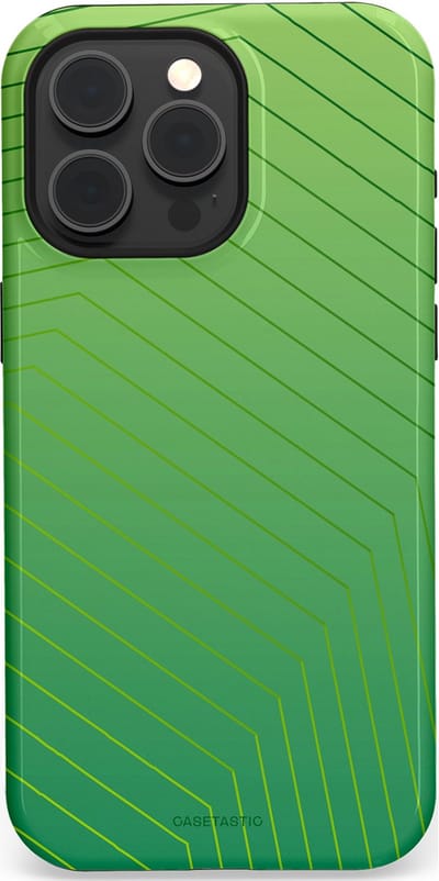 Casetastic Hoesje Geschikt voor Apple iPhone 15 Pro Max Magsafe - Stijlvolle Beschermende Duo-layer Case - Neon Groen Net