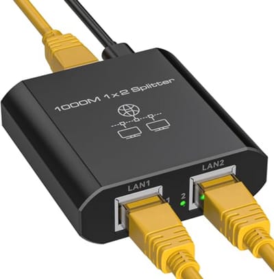 Ethernet Switch 2 Poorten 1000 Mbps - Gigabit Network Splitter voor TV's, PC's en Routers