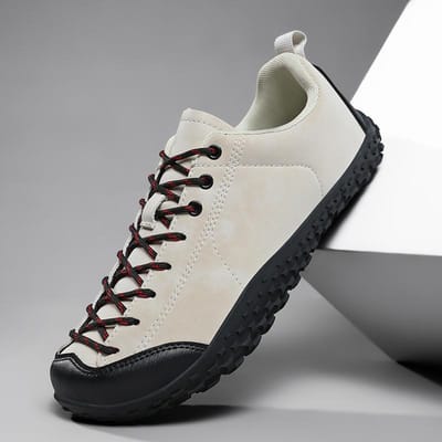 Unisex Blote Voeten Brede Teen Schoenen Dames Heren Kunstleer Minimalistische Sneakers Zero Drop Buiten Vetersluiting Instappers Wandelschoenen 36 black