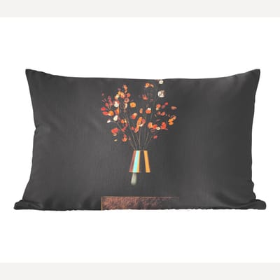 Sierkussens - Kussentjes Woonkamer - 50x30 cm - Goudbruine - Bladeren - Vaas - Herfstachtig