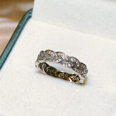 3A Zircon Twist Ring Imitatie Zwarte Oude Ring Zi Tai Zilveren Staartring Sieraden No. 10