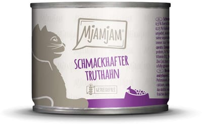 MjAMjAM Cat - Leckere Mahlzeiten Dose 6x200g | Truthahn & Möhrchen