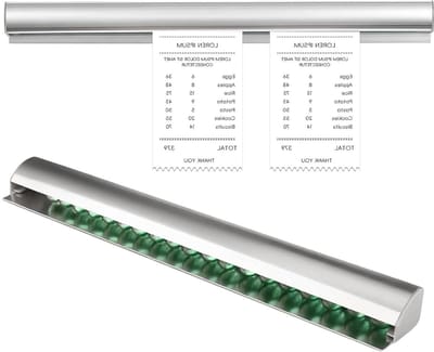 Bonhouder Set - Tickethouder Klem - Keuken Organisatie - Zelfklevend Aluminium - 30 cm - Zilver