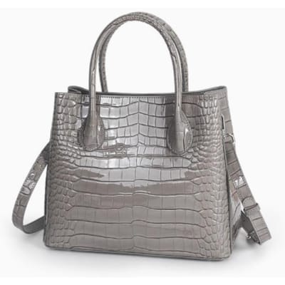 Dameshandtas van echt leer met krokodillenpatroon Nieuwe high-end handtas met grote capaciteit Koeienhuid crossbodytas voor dames gray