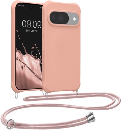 kwmobile telefoonhoesjegeschikt voor Google Pixel 10 / Pixel 10 Pro - Hoesje van siliconen met telefoonkoord - In parelmoer