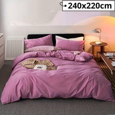 Bovista Zacht Dekbed - Dekbedovertrek Inclusief 2x Kussensloop - Beddengoed - 240x220cm - Paars