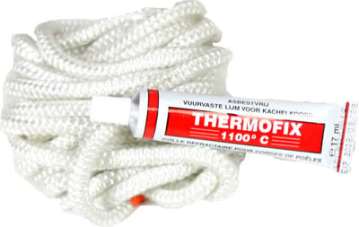 Kachelkoord Ø10mm WIT lengte 2,5mtr + tube lijm 17ml - rond - glasvezel - L2500/Ø10mm