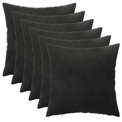 vidaXL - Kussensloop - 6 - pcs - HEERLEN - Zwart - 30 - x - 30 - cm - Fluweel