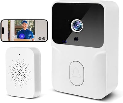 GELLDG Draadloze deurbel - Draadloze videodeurbel met camera - Tweewegcommunicatie - Nachtzicht - Werkt op batterijen - Eenvoudige installatie - Ondersteuning geschikt voor cloudopslag - Wit
