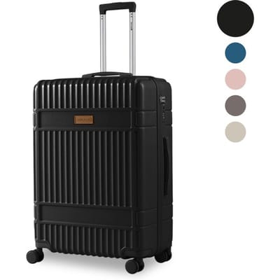 SKYCASES Classic Heritage - Grote Reiskoffer - TSA Slot - 76x52x30 cm - 100L - XL Rolkoffer - 360° geruisloze wielen - Lichtgewicht - Trolley - Zwart