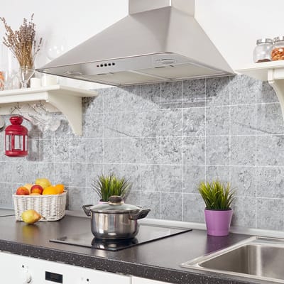 Zelfklevende tegelmuurstickers voor keuken en badkamer - 24 cementtegelstickers met steeneffect - 24 stickers 10x10cm