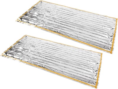 Nooddekens Set - Ruimtedekens Survival - Buiten Bescherming - Scheurbestendig Materiaal - 200x100cm - Zilver