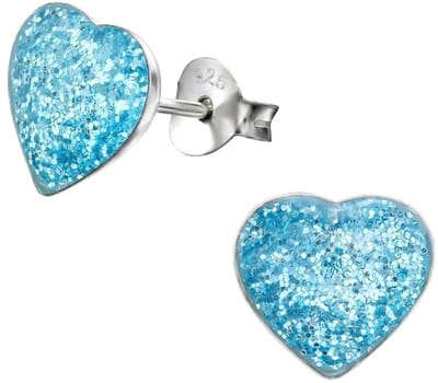 Aramat Jewels | Oorbellen | 925 Zilveren Hartjes Oorbellen Emaille Diverse Kleuren - Hart Oorstekers | Zilver-6mm | | | Zilver | Kinderen, Volwassenen | Verkleurd niet