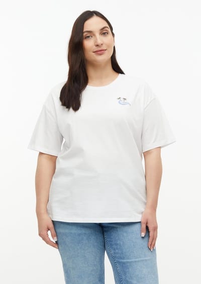 Zachte katoenen T-shirt met ronde hals en print voor vrouwen s.Oliver