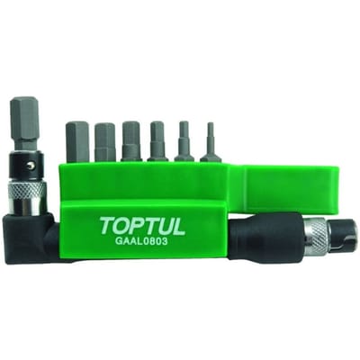 Zeskantschroevendraaierbit TOPTUL 1/4" 7 stuks (zeskant 2, 3, 4, 5, 6, 7, 8 mm)