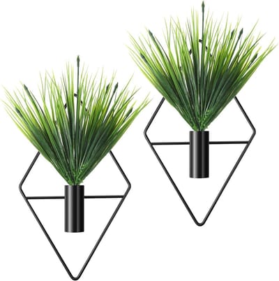 Moderne Hangende Bloempotten met Kunstplanten - Geometrische Wanddecoratie Voor Binnen