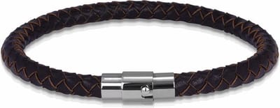 Di Lusso - Armband set Adam - Rundsleder - Bruin - Heren - 21-24 cm