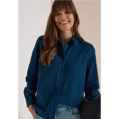 Hedblouse met lange mouwen van corduroy
