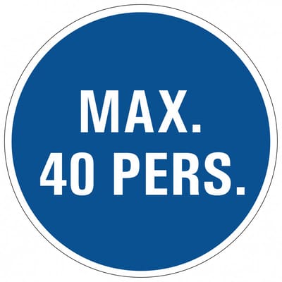 Maximaal 40 personen sticker 200 mm