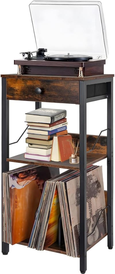 DnA® LP Opbergsysteem - Lp kast - Platenspeler Kast - Platenspeler Meubel - Vinyl Kast - Zwart - 30cm x 40cm x 75cm