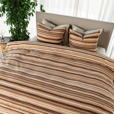 Kayori Ito Dekbedovertrek Katoen - 140x200-220 + 1 sloop - Eenpersoons - Uniek Dessin - Taupe