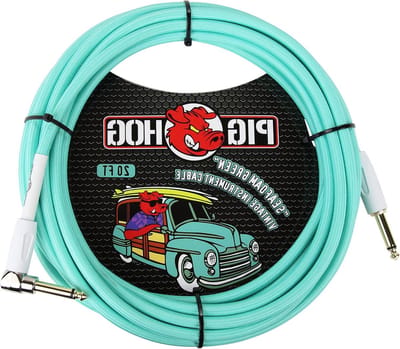 Instrument Kabel - Gitaar Snoer - Muziek Maken - Geweven Buitenbekleding - 20 Voet - Zeevruchten Groen
