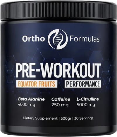 Ortho Formulas® Pre Workout – 500 gram - Tropical – Pump - Beta Alanine - Citrulline & Cafeïne - 30 doseringen