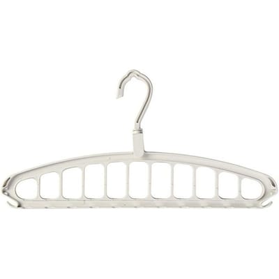 Draaibare Opvouwbare Kledinghanger Kledingkast Organizer Multi-poorts Kledingdroogrek Opvouwbare Plastic Sjaal 11-gats Opberghangers wit