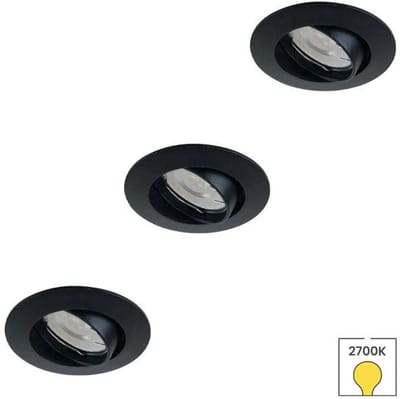 Lybardo - Inbouwspots extra klein 3-pack - Kantelbaar + LED Spot 3W - Warmwit Licht
