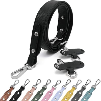 Famanu – PU Verstelbare Brede Schouderriem Voor Tassen Handtas Tasriem Vervangende Draagriem Tas Riem Voor Dames Meisjes Meerkleurige black silver 2.5cm